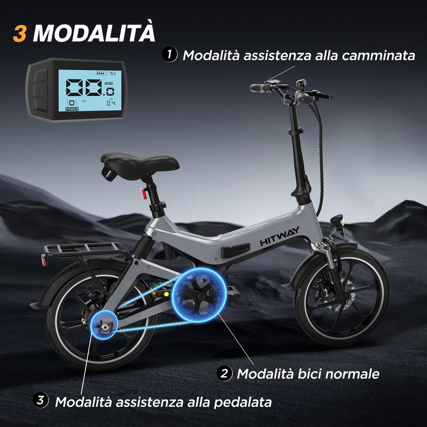 BK2 Bicicletta Elettrica Pieghevole