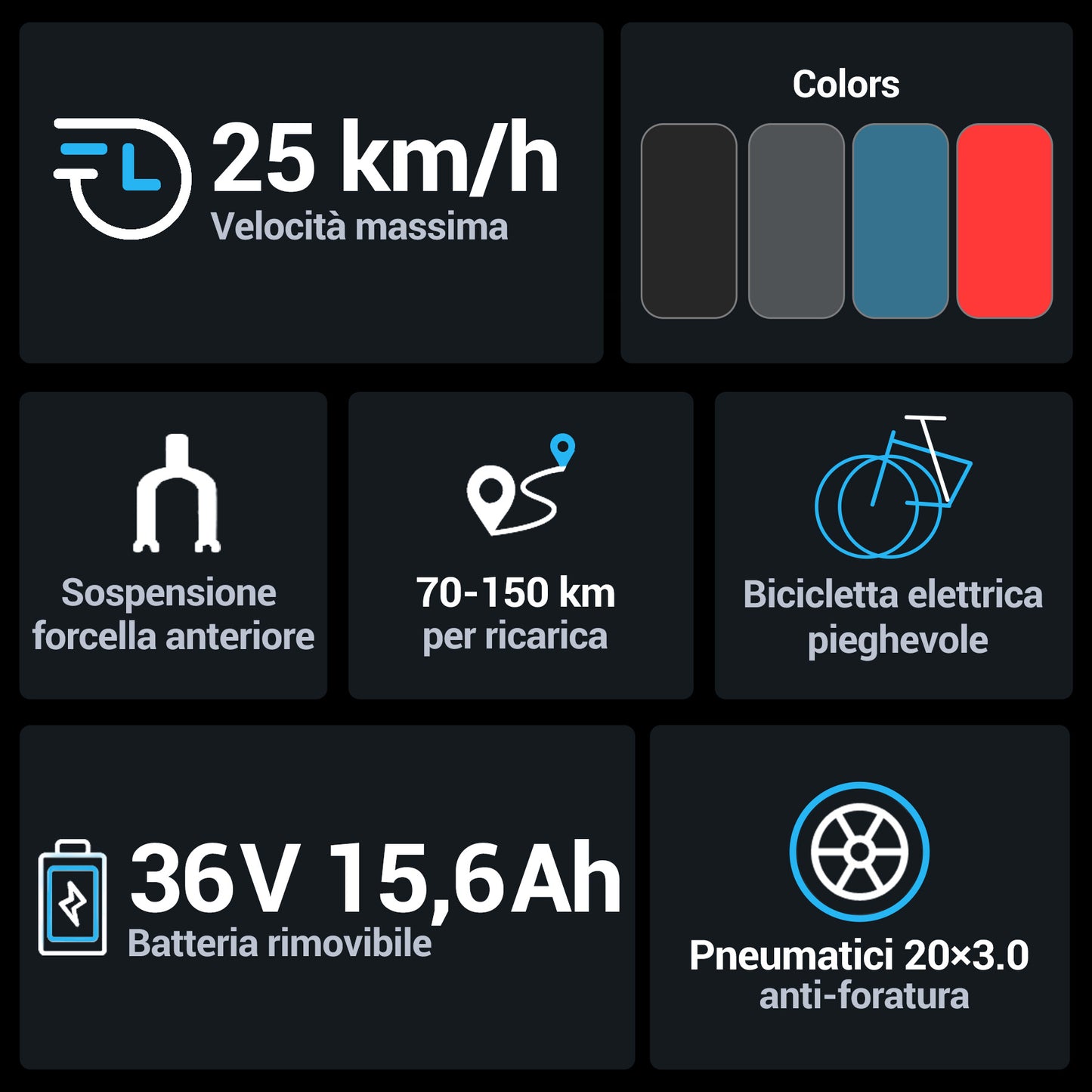 BK6S L1 Bicicletta Elettrica Pieghevole