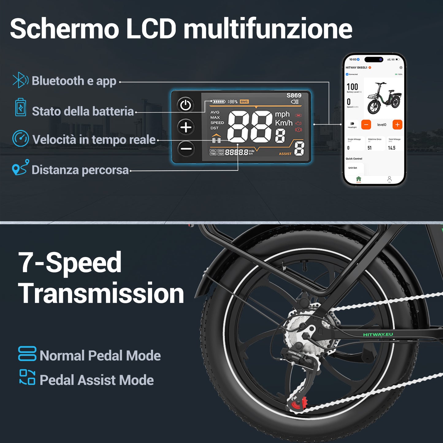 BK6S L1 Bicicletta Elettrica Pieghevole