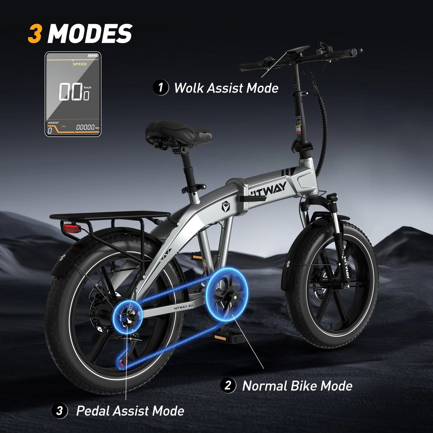 BK36 Bicicletta Elettrica Pieghevole