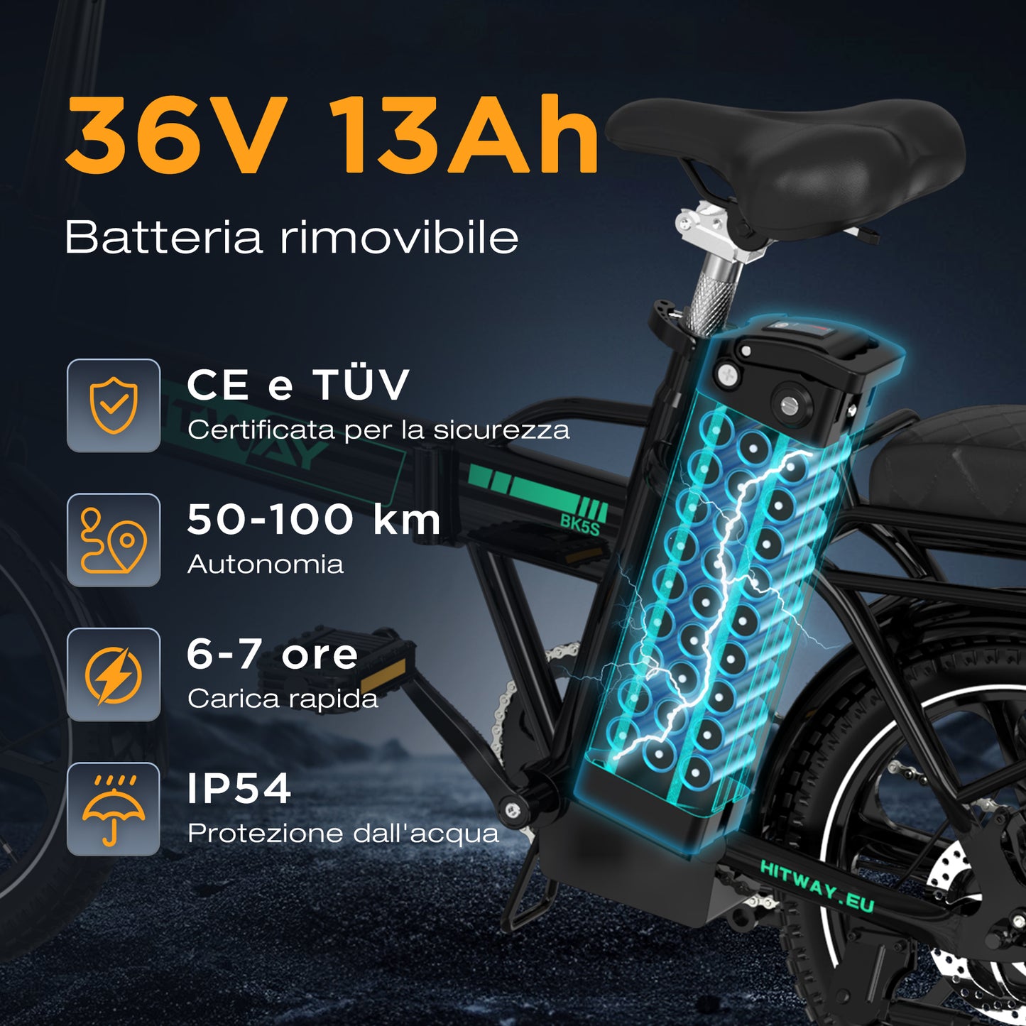 BK5SL Bici elettrica pieghevole