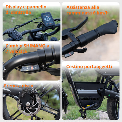 BK30 Fat Bike Elettrica con Pneumatici Larghi