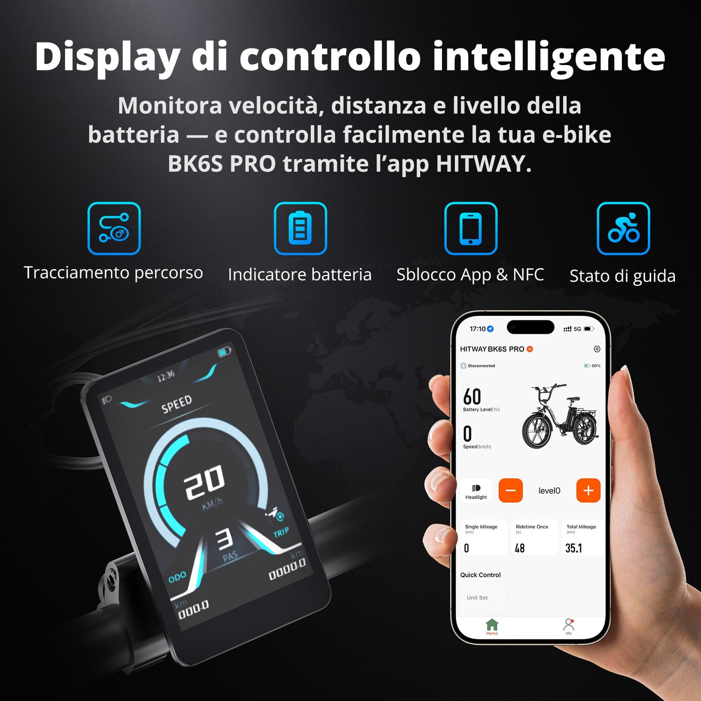 BK6S Pro Bici Elettrica Pieghevole