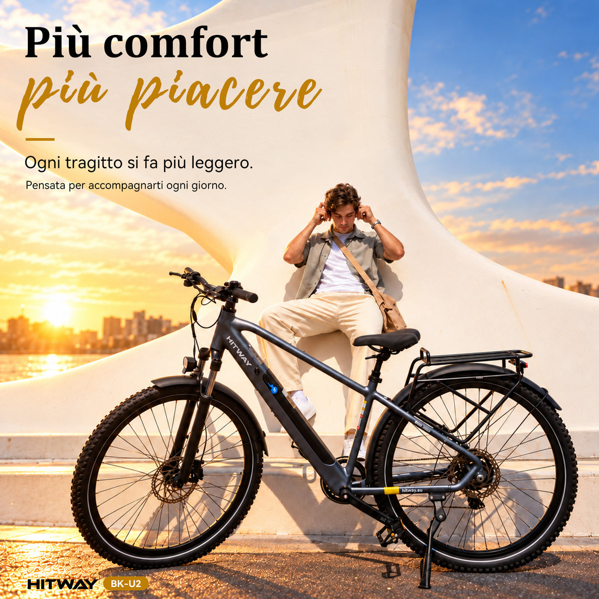 BK-U2 Bici Elettrica Trekking con Sensore di Coppia