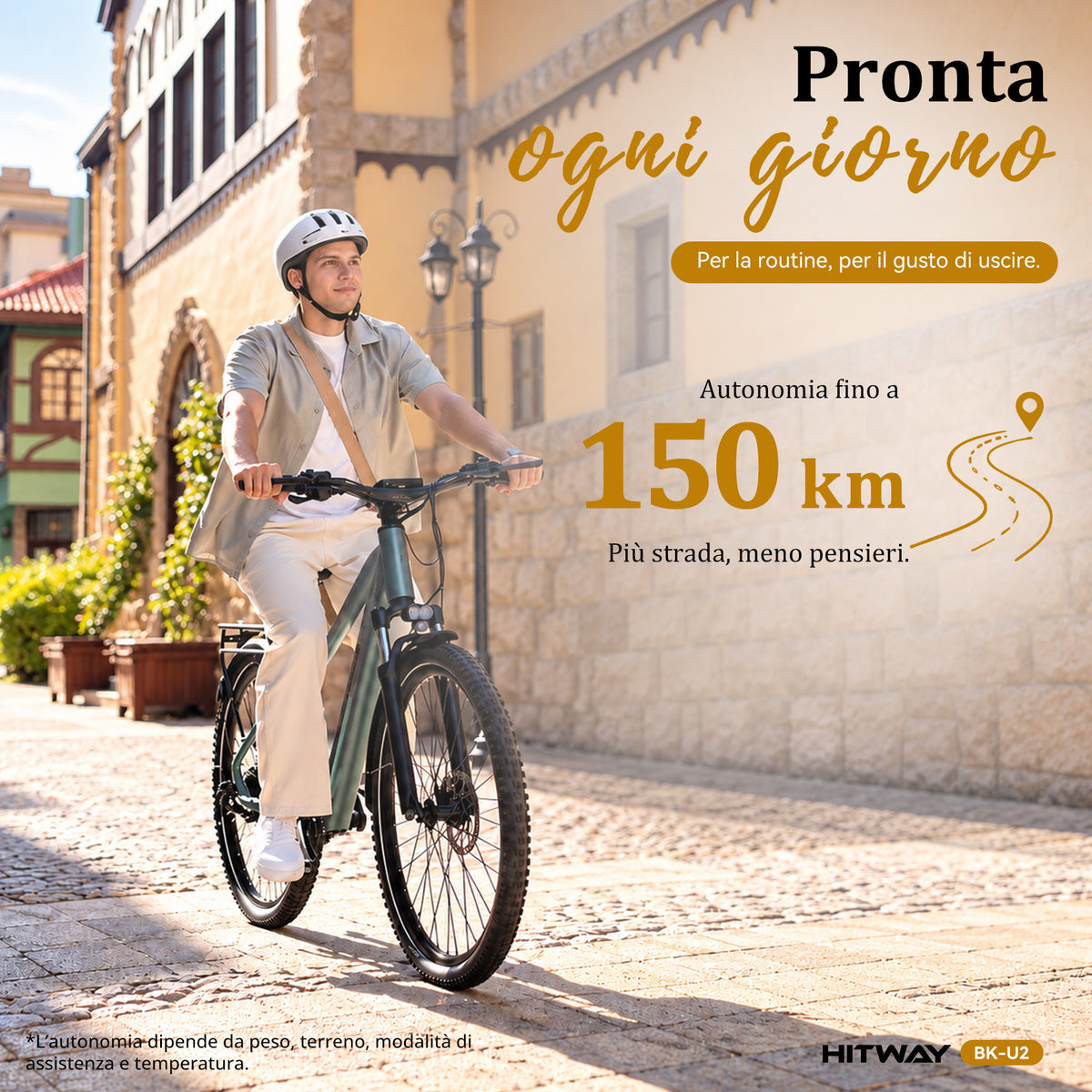 BK-U2 Bici Elettrica Trekking con Sensore di Coppia