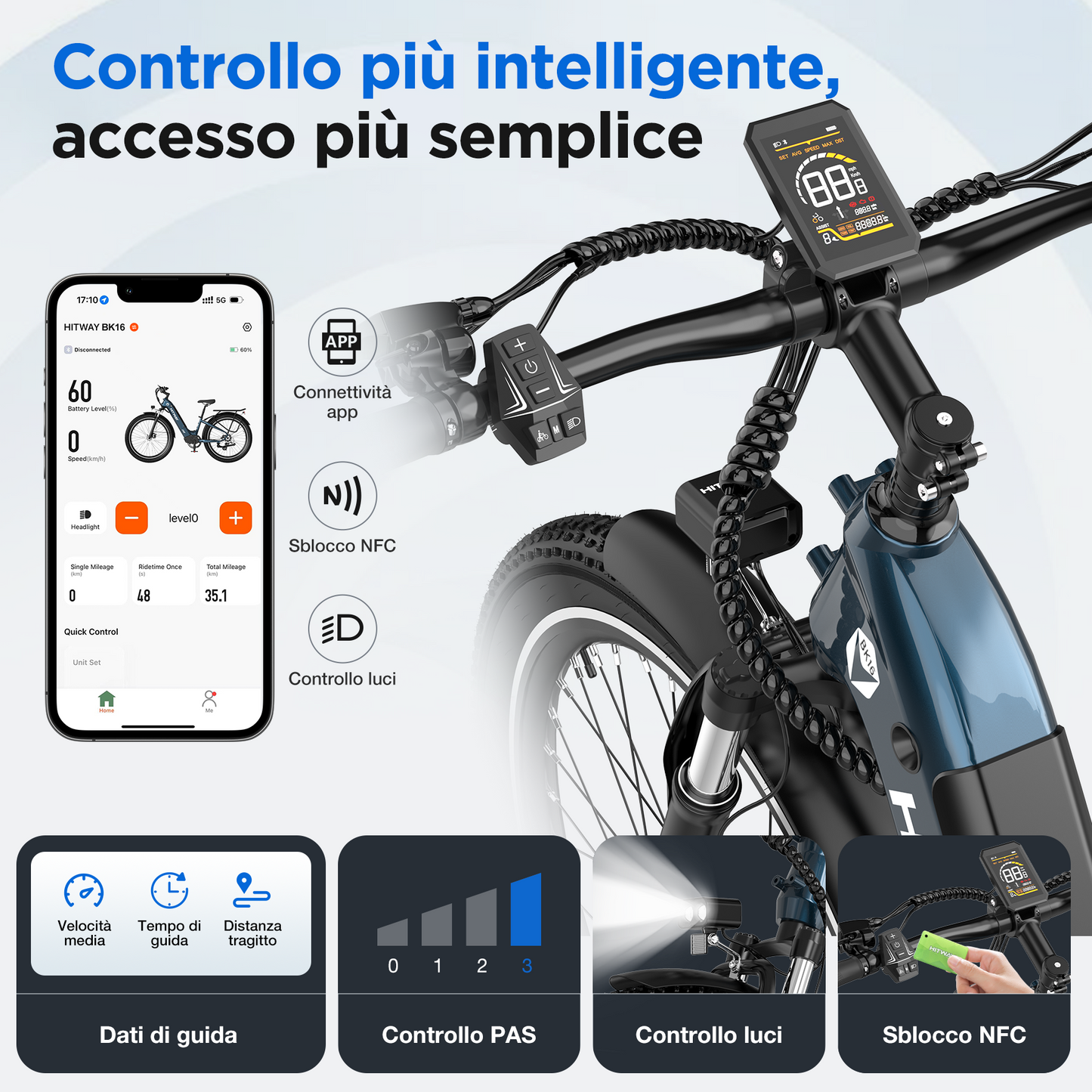 BK16 Bicicletta Elettrica da Città