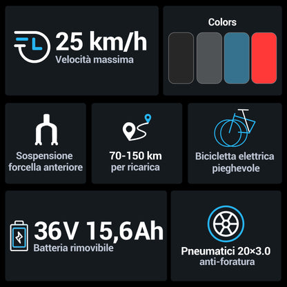 BK6S L1 Bicicletta Elettrica Pieghevole