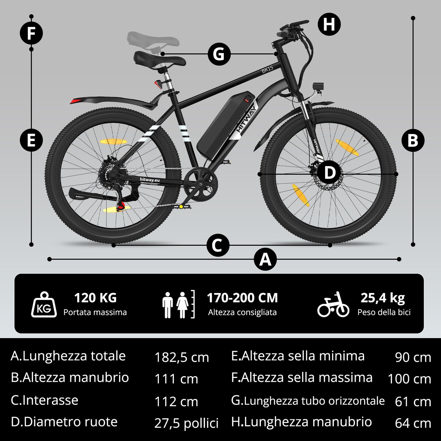 BK15 Pro bici elettrica urbana 27,5"