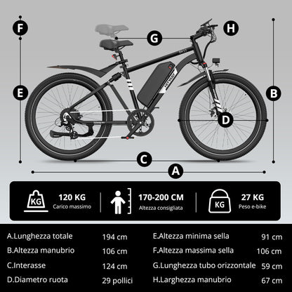 BK15 Plus bici elettrica urbana 29"