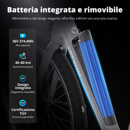 BK18 Pro bici elettrica con trasmissione a cinghia
