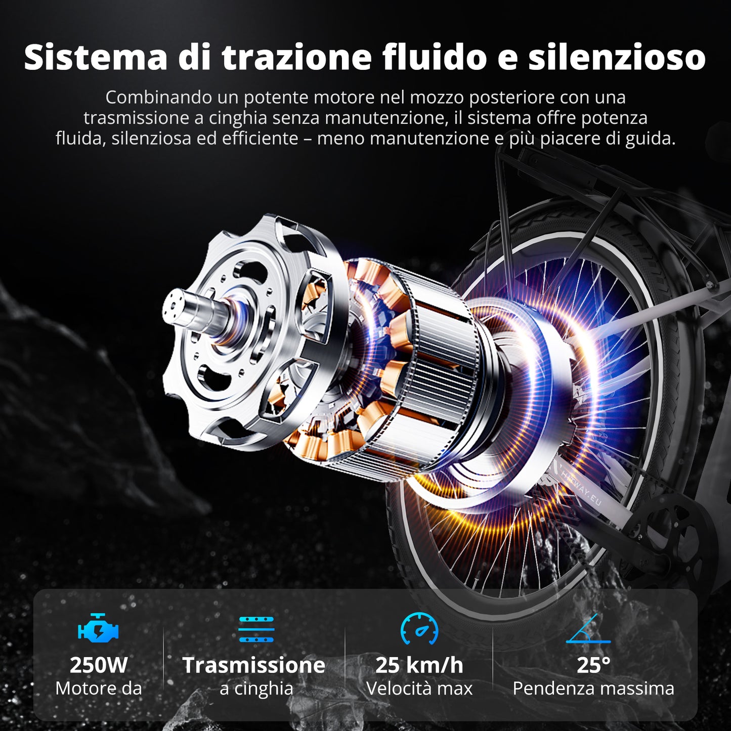 BK18 Pro bici elettrica con trasmissione a cinghia