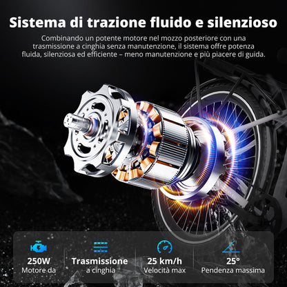BK18 Pro bici elettrica con trasmissione a cinghia