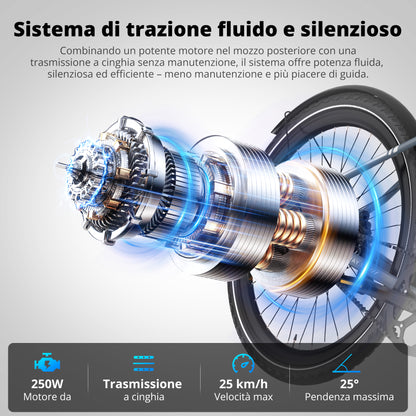 BK19 Pro bici elettrica con trasmissione a cinghia