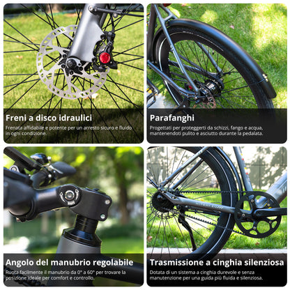 BK19 Pro bici elettrica con trasmissione a cinghia