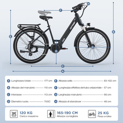 BK32 bici elettrica con motore centrale