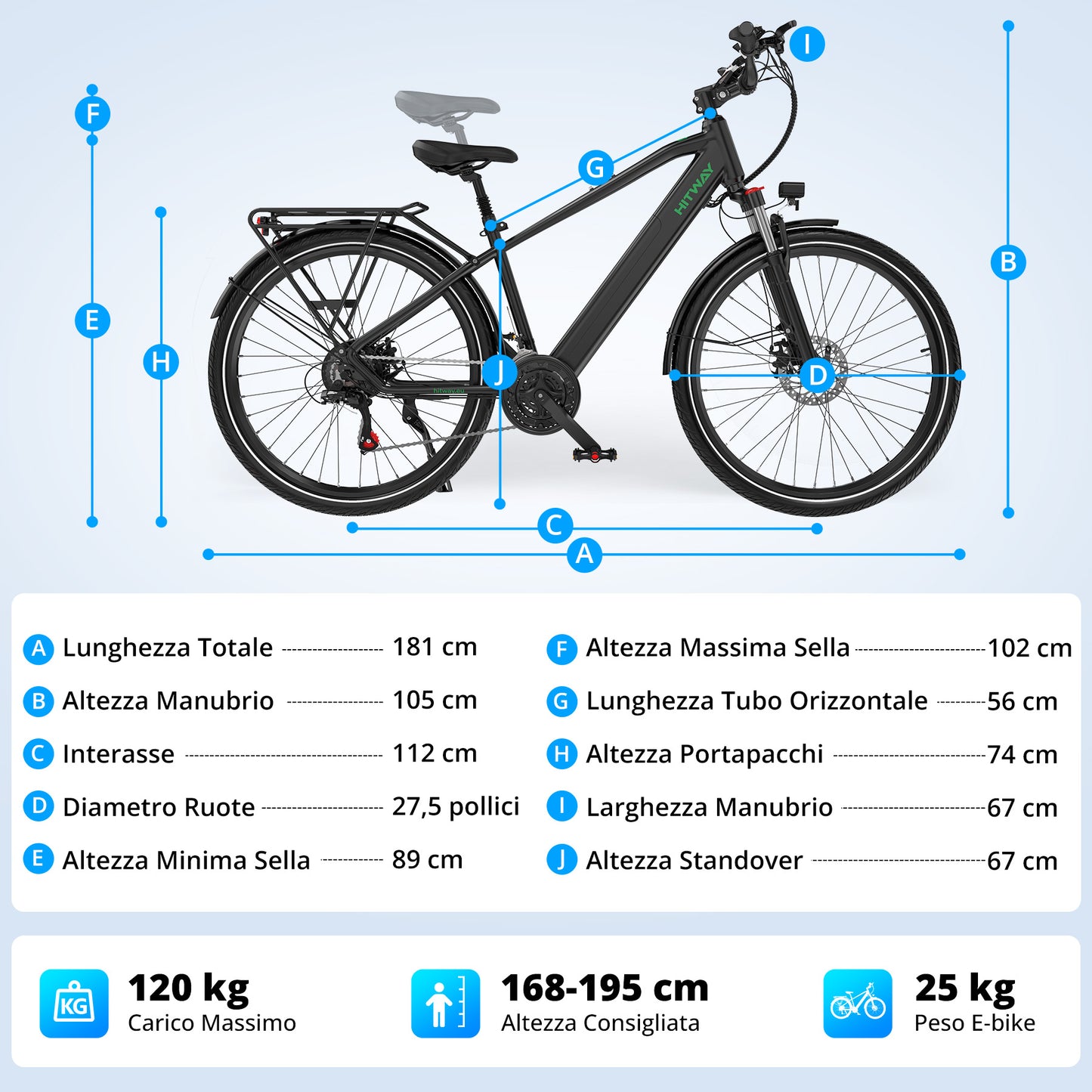 BK7S Pro bici elettrica urbana 27,5"