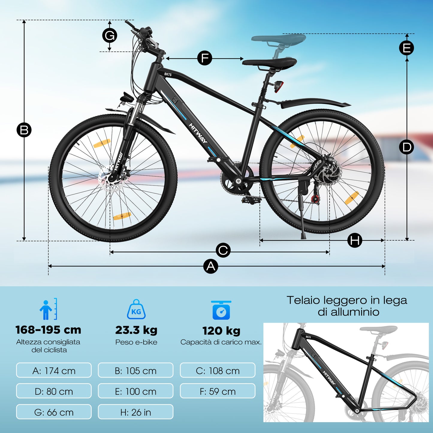 BK7S Bicicletta Elettrica