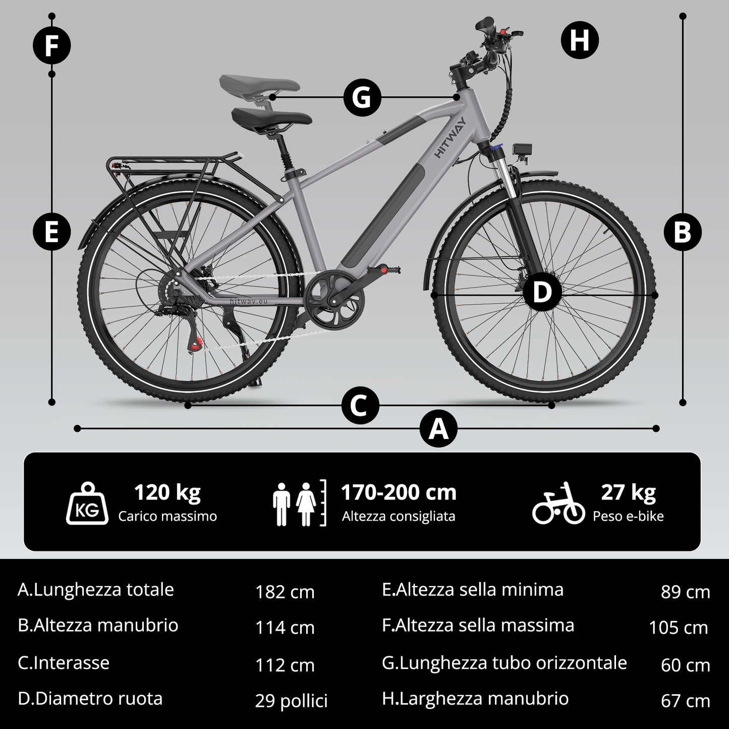 BK7S Plus bici elettrica urbana 29"