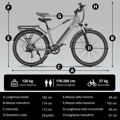 BK7S Plus bici elettrica urbana 29"