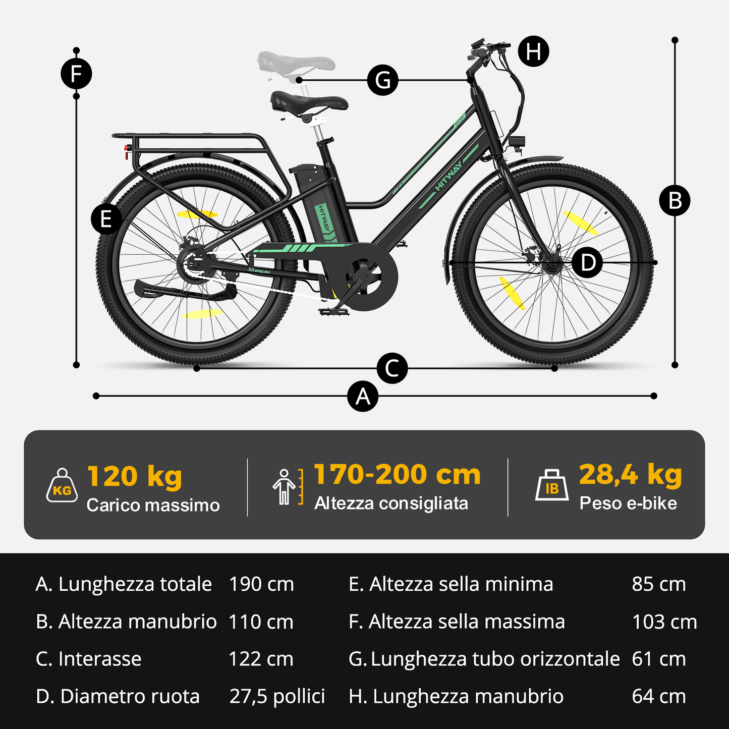 BK8SL bici elettrica urbana 27,5"