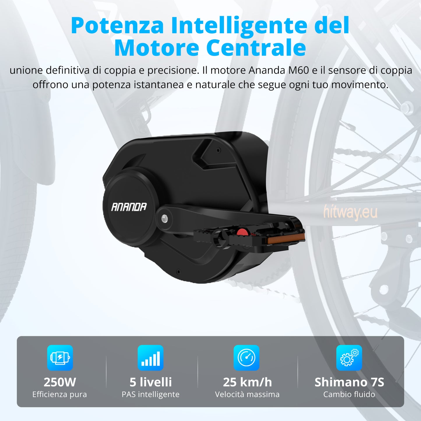BK-U1 bici elettrica con motore centrale