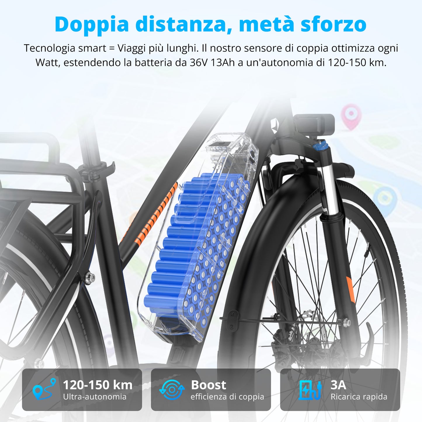 BK-U1 bici elettrica con motore centrale