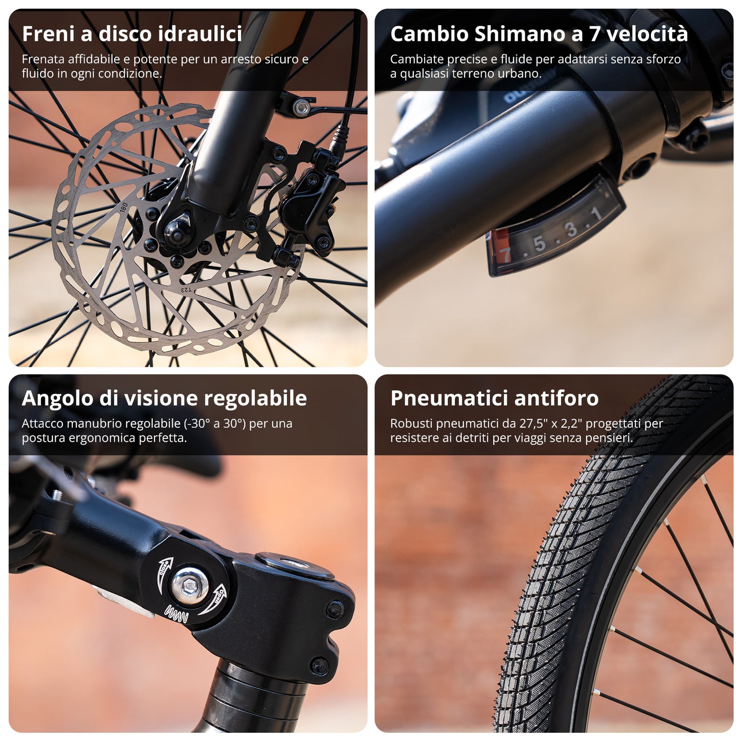 BK-U1 bici elettrica con motore centrale
