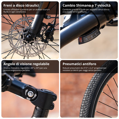 BK-U1 bici elettrica con motore centrale