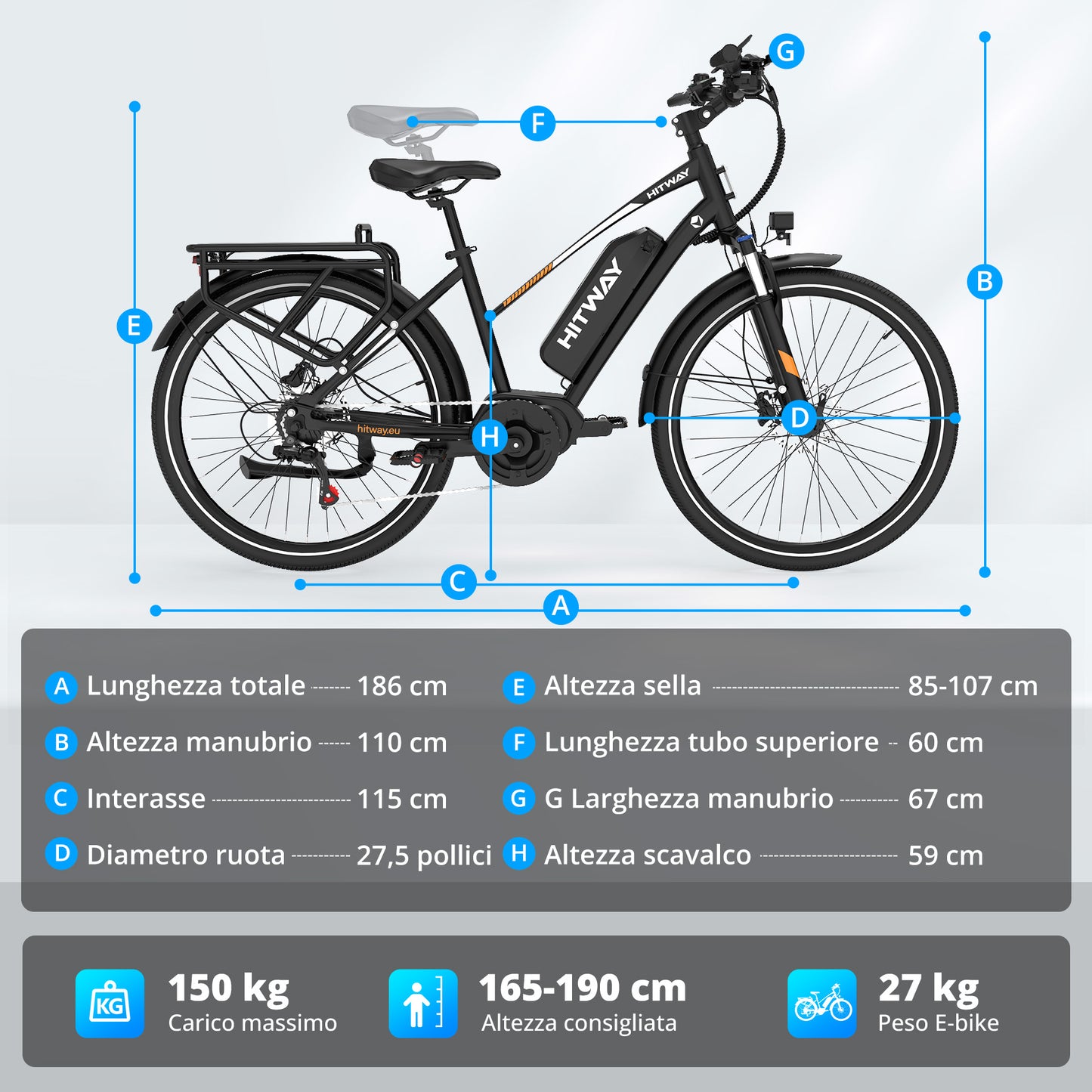 BK-U1 bici elettrica con motore centrale