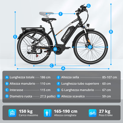 BK-U1 bici elettrica con motore centrale