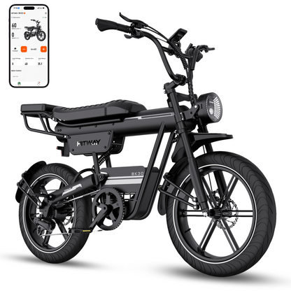 BK30 Fat Bike Elettrica con Pneumatici Larghi
