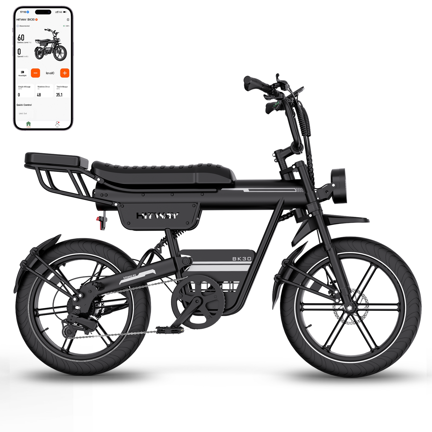 BK30 Fat Bike Elettrica con Pneumatici Larghi